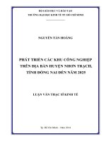 Phát triển các khu công nghiệp trên địa bàn huyện nhơn trạch, tỉnh đồng nai đến năm 2025