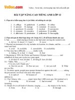 Bài tập tiếng anh lớp 12 nâng cao (phần 3)