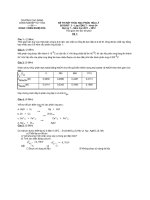 đề thi vào đáp án kết thúc học phần môn hóa lý 2