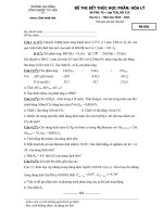 tổng hợp các đề thi và đáp án kết thúc học phần môn hóa lý