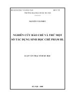 Nghiên cứu bào chế và thử một số tác dụng sinh học của chế phẩm HL