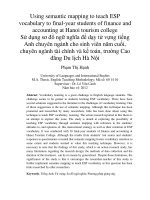 Using semantic mapping to teach ESP vocabulary to final-year students of finance and accounting at Hanoi tourism college