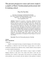 The present progressive tense and errors made by pupils at Hanoi Technicaland professional skills training school