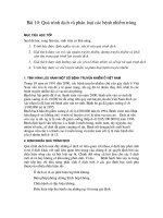 Bài 10 Quá trình dịch và phân loại các bệnh nhiễm trùng