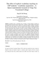 The effect of explicit vocabulary teaching on ESP students’ vocabulary acquisition – A Quasi-experimental research in Vung Tau Vocational College