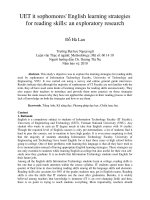 UET it sophomores' English learning strategies for reading skills an exploratory research