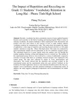 The Impact of Repetition and Recycling on Grade 11 Students’ Vocabulary Retention in Long Hai – Phuoc Tinh High School