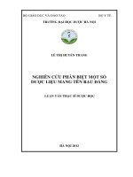 Nghiên cứu phân biệt một số dược liệu mang tên rau đắng