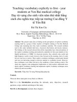 Teaching vocabulary explictly to first - year students at Yen Bai medical college