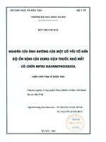 Nghiên cứu ảnh hưởng của một số yếu tố đến độ ổn định của dung dịch thuốc nhỏ mắt có chứa natri sulfamethoxazol