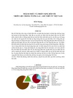 THÁCH THỨC và TRIỂN VỌNG đối với NHIÊN LIỆU TRONG TƯƠNG LAI – góc NHÌN từ VIỆT NAM