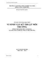 BÀI GIẢNG   VI SINH vật kỹ THUẬT môi TRƯỜNG