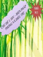 CHỦ ĐỀ 1 HIV – BIỆN PHÁP PHÒNG VÀ ĐIỀU TRỊ