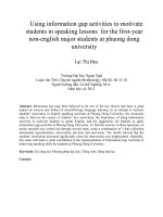 Using information gap activities to motivate students in speaking lessons for the first-year non-english major students at phuong dong university