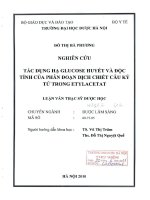 Tác dụng hạ glucose huyết và độc tính của phân đoạn dịch chiết câu kỷ tử trong ethylacetat
