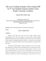 The use of reading strategies when reading ESP by 4th-year English-majored students at the People’s Security Academy