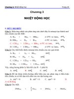 ngân hàng câu hỏi và đáp án hóa đại cương chương 3  nhiệt động học