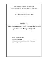 SKKN Biện pháp nâng cao chất lượng phụ đạo học sinh yếu kém môn Tiếng Anh lớp 6