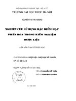 Nghiên cứu sử dụng đặc điểm hạt phấn hoa trong kiểm nghiệm dược liệu