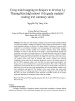 Using mind mapping techniques to develop Ly Thuong Kiet high school 11th grade students’ reading text summary skills