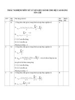 TRẮC NGHIỆM môn xử lý số LIỆU DÀNH CHO hệ CAO ĐẲNG tín CHỈ