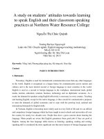 study on students’ attitudes towards learning to speak English and their classroom speaking practices at Northern Water Resource College