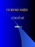 câu hỏi trắc nghiệm lý thuyết mô và đáp án chương 1 và 2
