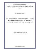 Ứng dụng mô hình logistic trong xếp hạng tín dụng khách hàng cá nhân tại ngân hàng TMCP xuấy nhập khẩu việt nam