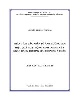 Phân tích nhân tố ảnh hưởng đến hiệu quả hoạt động kinh doanh của ngân hàng thương mại cổ phần á châu