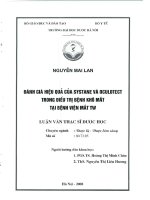 Đánh giá hiệu quả của systane và oculotect trong điều trị bệnh khô mắt tại bệnh viện mắt trung ương