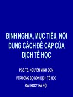 Định nghĩa mục tiêu dịch tễ học 9.2012