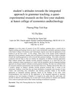 Student’s attitudes towards the integrated approach to grammar teaching, a quasi-experimental research on the first year students at hanoi college of economics andtechnology