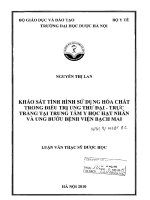 Khảo sát tình hình sử dụng hoá chất trong điều trị ung thư đại   trực tràng tại trung tâm y học hạt nhân và ung bướu, bệnh viện bạch mai