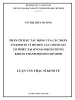 Phân tích sự tác động của các nhân tố kinh tế vĩ mô đến các chỉ số giá cổ phiếu tại sở giao dịch chứng khoán TPHCM