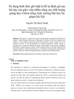 Sử dụng hình thức ghi nhật kí để tự đánh giá sau bài dạy của giáo viên nhằm nâng cao chất lượng giảng dạy ở khoa tiếng Anh, trường Đại học Sư phạm Hà Nội