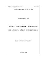 Nghiên cứu bài thuốc chữa bỏng từ gel lô hội và một số dược liệu khác