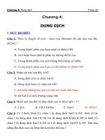 ngân hàng câu hỏi và đáp án hóa đại cương chương 4  dung dịch