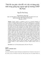 Thái độ của giáo viên đối với việc sử dụng máy tính trong giảng dạy ngoại ngữ tại trường CĐSP Hà Nam