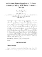 Motivational changes in students of English at International School, VNU during Preparatory Programs