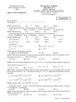 tổng hợp các đề thi trắc nghiệm kết thúc học phần môn hóa lý có đáp án