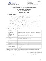 Biểu mẫu nghiên cứu khoa học dành cho sinh viên