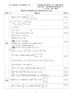 Đáp án Đề thi lớp 10 môn Toán  Hội thi VHTT các trường DTNT toàn quốc 2014