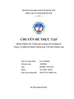 Nghiên cứu về hiệu quả sử dụng vốn lưu động tại Công ty Cổ phần Kỹ thuật Thương mại và Du lịch Thăng Long
