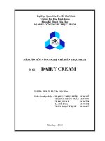 BÁO CÁO MÔN CÔNG NGHỆ CHẾ BIẾN THỰC PHẨM Đề tài  DAIRY CREAM