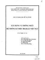 Báo cáo khoa học đề tài cấp bộ: Xây dựng và thống nhất hệ thống ký hiệu Braille Việt ngữ