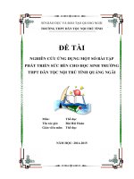 SKKN Nghiên cứu ứng dụng một số bài tập phát triển sức bền cho học sinh trường THPT dân tộc nội trú tỉnh Quảng Ngãi