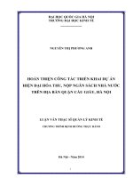 Hoàn thiện công tác triển khai dự án hiện đại hóa thu, nộp ngân sách nhà nước trên địa bàn Quận Cầu giấy Hà Nội