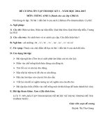 Đề cương ôn tập thi học kỳ I Tiếng Anh