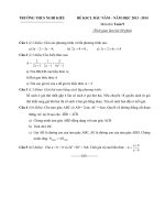 Đề thi khảo sát chất lượng đầu năm lớp 9 môn toán năm 2013   2014 trường THCS nghi kiều, nghệ an