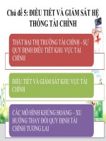 ĐIỀU TIẾT VÀ GIÁM SÁT HỆ THỐNG TÀI CHÍNH